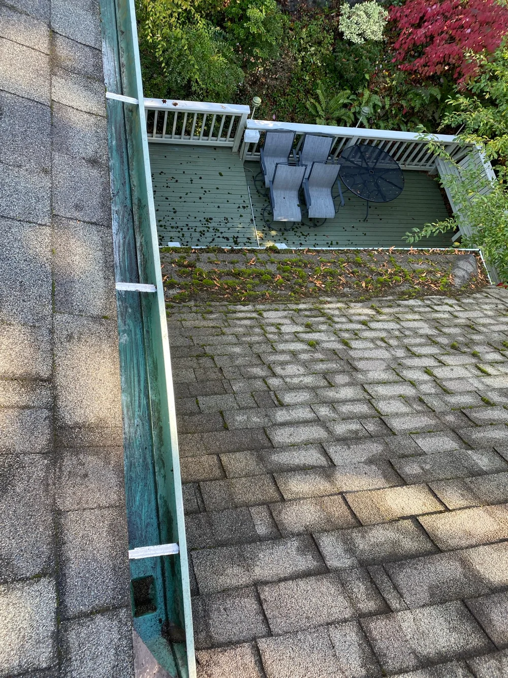 A cleared gutter from one of our cleaning projects